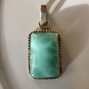 Larimar pendant sterling silver